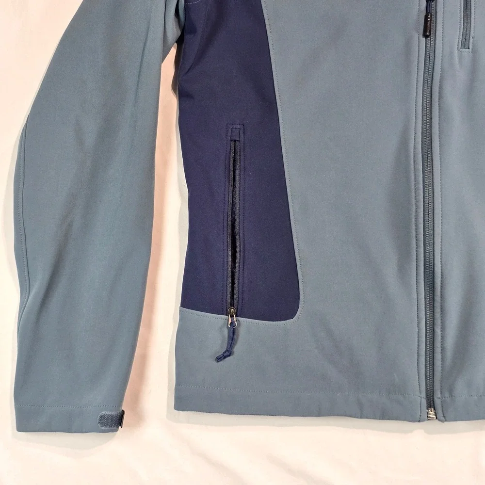 The North Face‎ WindWall Softshell Jacket Mens Medium Blue Full Zip Fleece Lined